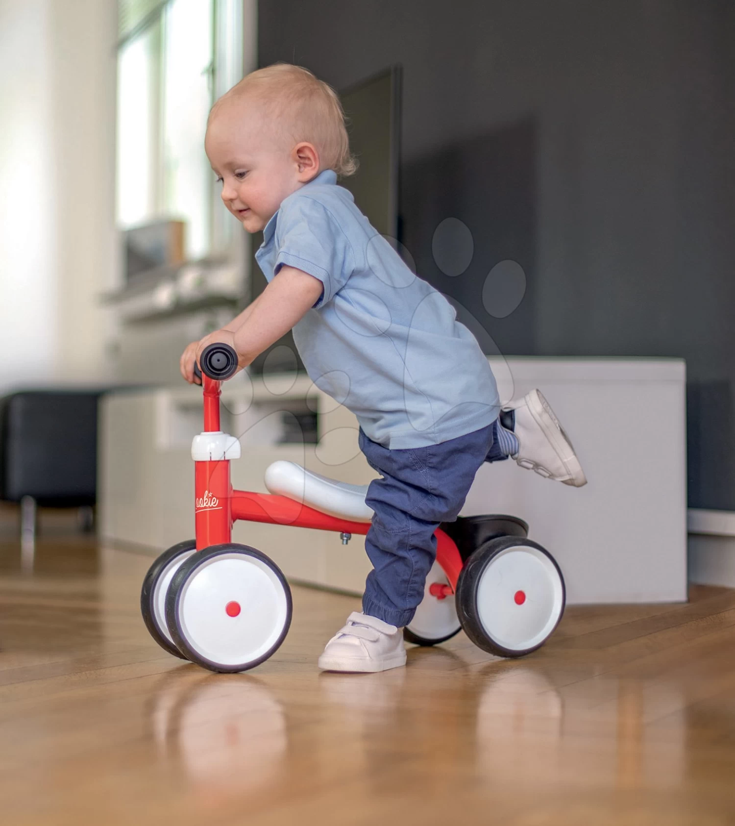 Rutschfahrzeug Rookie Red Smoby Mit Metallkonstruktion Und Drehbarem Lenker Ab 12 Monaten â Bild 3