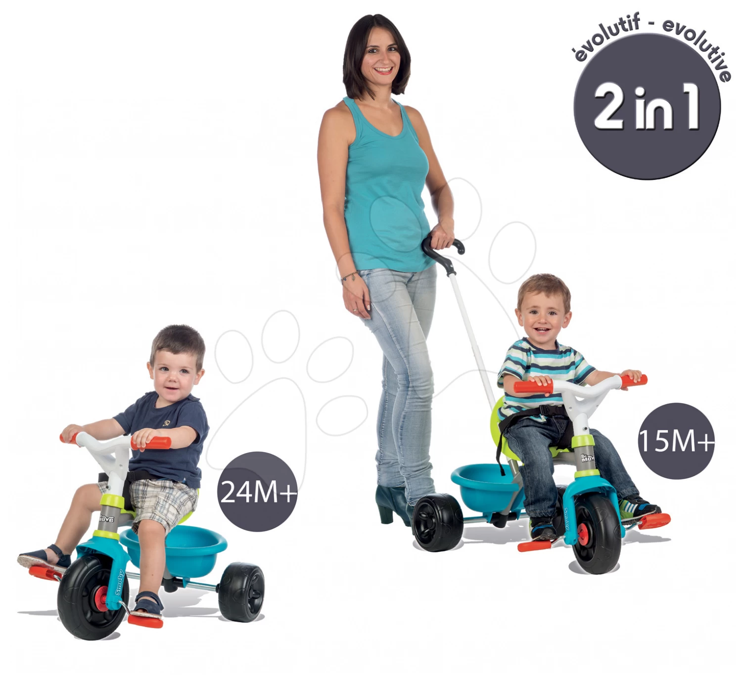 Dreirad Be Move Smoby Mit Grün-türkisem Führungsstab Ab 15 Monaten – Bild 6