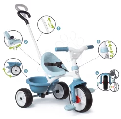 Dreirad Mit Leerlauf Be Move Tricycle Blue Smoby Mit FĂŒhrungsstab Und EVA-RĂ€dern Blau Ab 15 Monaten