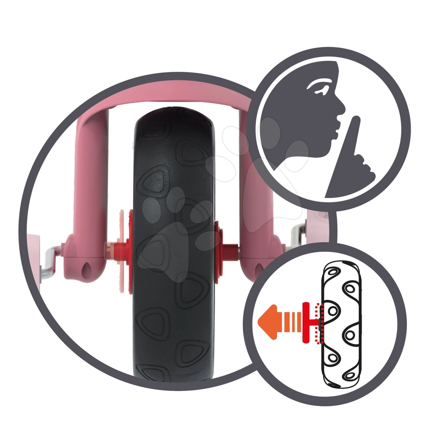 Dreirad Mit Leerlauf Be Move Tricycle Pink Smoby Mit Führungsstab Und EVA-Rädern Rosa Ab 15 Monaten – Bild 8