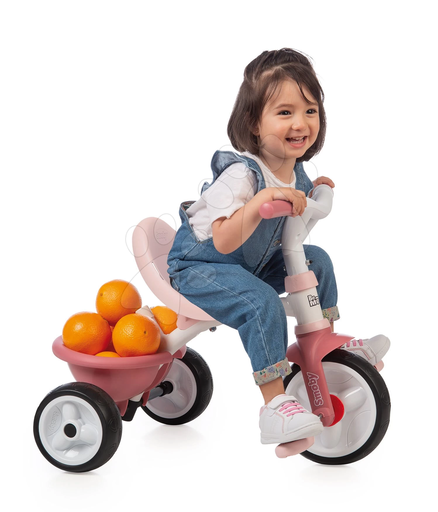 Dreirad Mit Leerlauf Be Move Tricycle Pink Smoby Mit Führungsstab Und EVA-Rädern Rosa Ab 15 Monaten – Bild 14