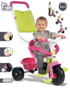 Dreirad Be Fun Confort Rose Smoby Rosa-grün Ab 10 Monaten