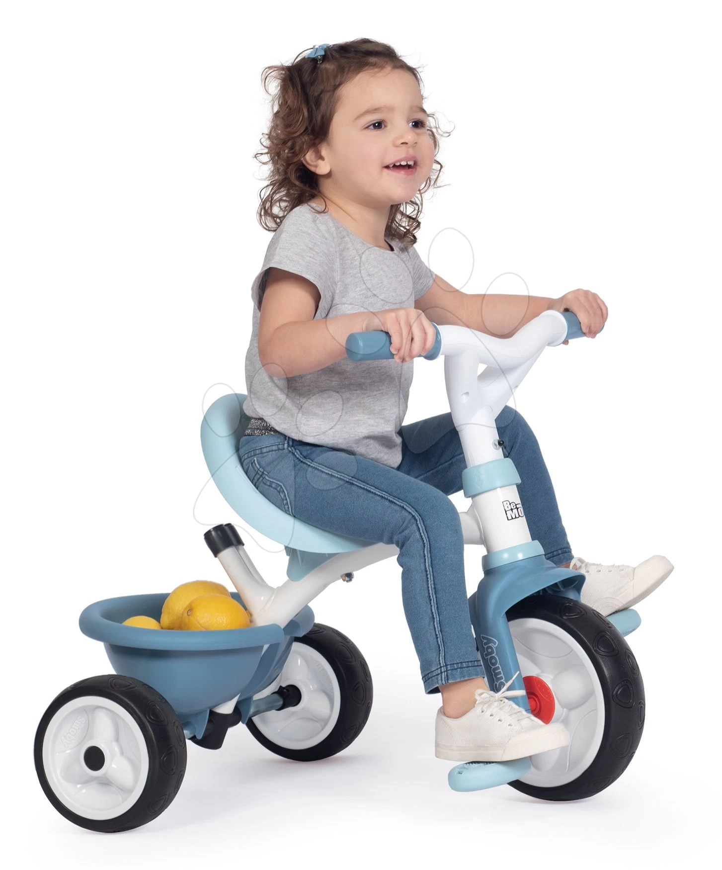 Dreirad Mit Rückenlehne Be Move Comfort Tricycle Blue Smoby Mit EVA-Rädern Und Führungsstange Mit Tasche Blau Ab 10 Monaten – Bild 2