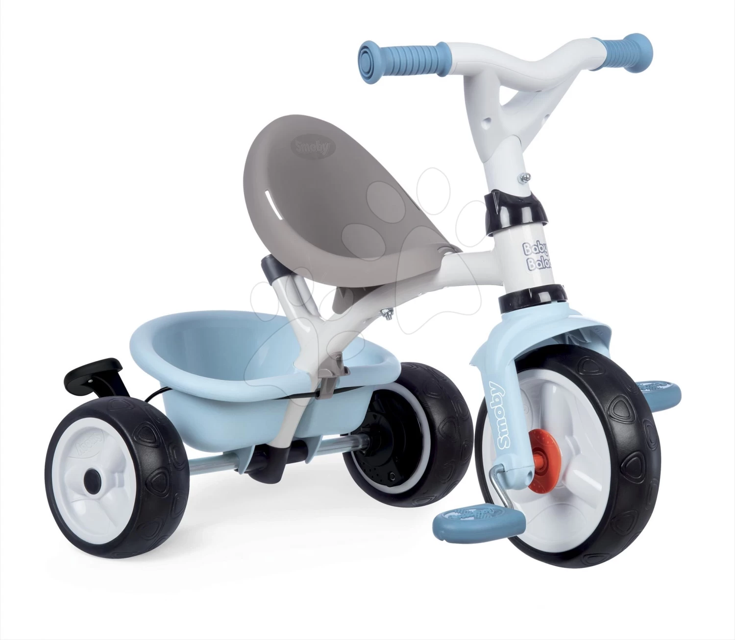 Dreirad Und Kinderwagen In Einem Mit Der Hohen Rücklehne Baby Balade Plus Tricycle Blue Smoby Mit Bremse Und EVA-Rädern Blau Ab 10 Monaten – Bild 3