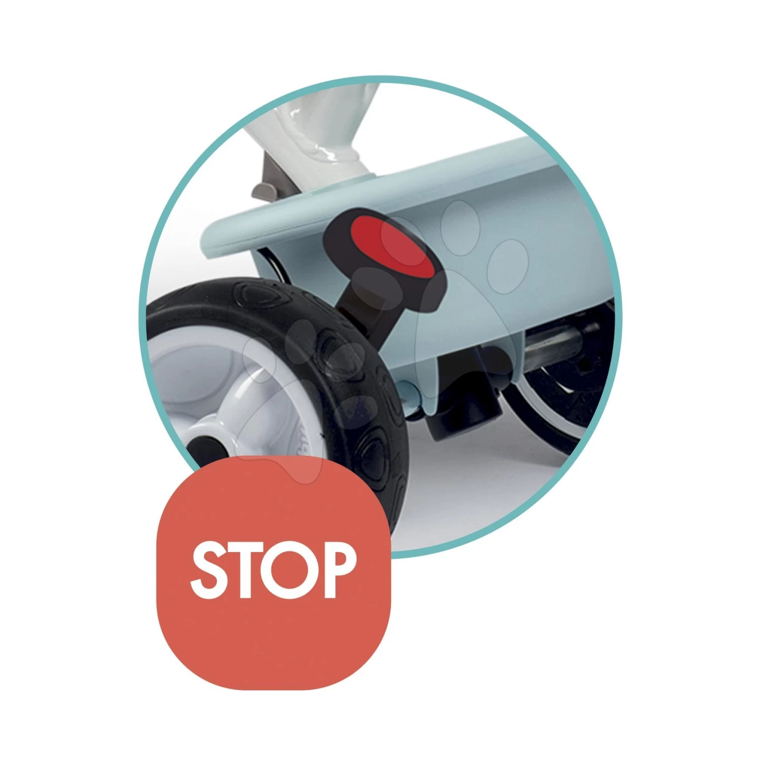 Dreirad Und Kinderwagen In Einem Mit Der Hohen Rücklehne Baby Balade Plus Tricycle Blue Smoby Mit Bremse Und EVA-Rädern Blau Ab 10 Monaten – Bild 4