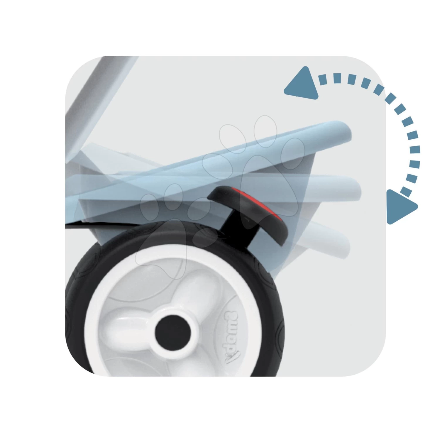 Dreirad Und Kinderwagen In Einem Mit Der Hohen Rücklehne Baby Balade Plus Tricycle Blue Smoby Mit Bremse Und EVA-Rädern Blau Ab 10 Monaten – Bild 5