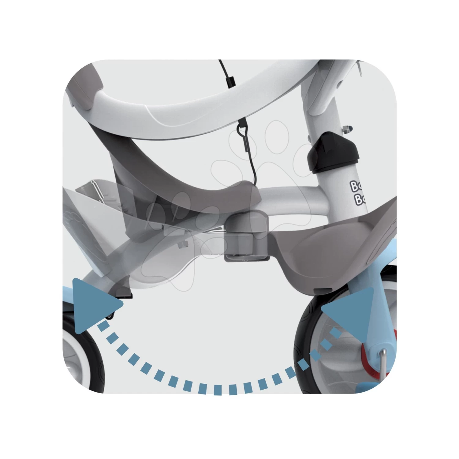 Dreirad Und Kinderwagen In Einem Mit Der Hohen Rücklehne Baby Balade Plus Tricycle Blue Smoby Mit Bremse Und EVA-Rädern Blau Ab 10 Monaten – Bild 9