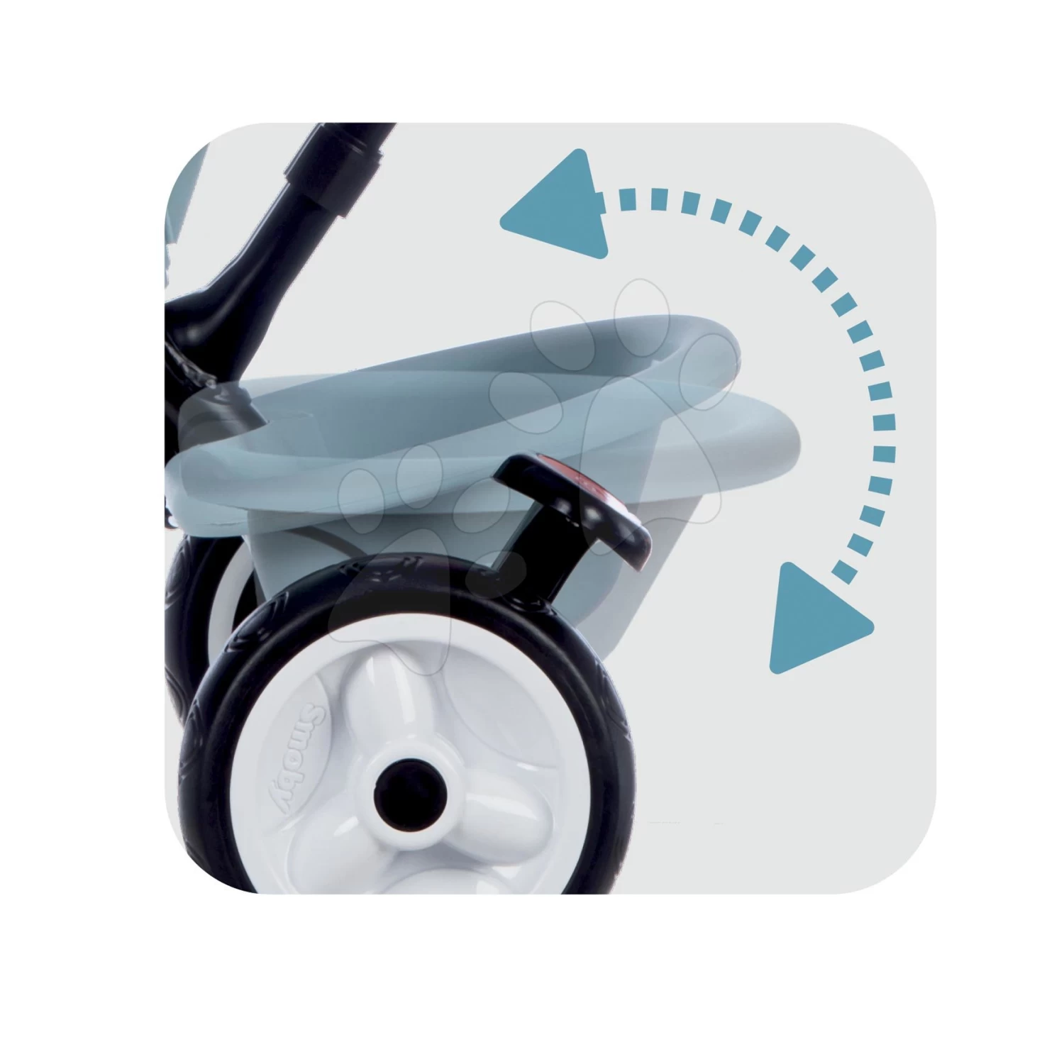 Dreirad Und Kinderwagen In Einem Mit Bremse Baby Driver Plus Blue Smoby Mit EVA-Rädern Und Intuitiver Steuerung Blau Ab 10 Monaten – Bild 4