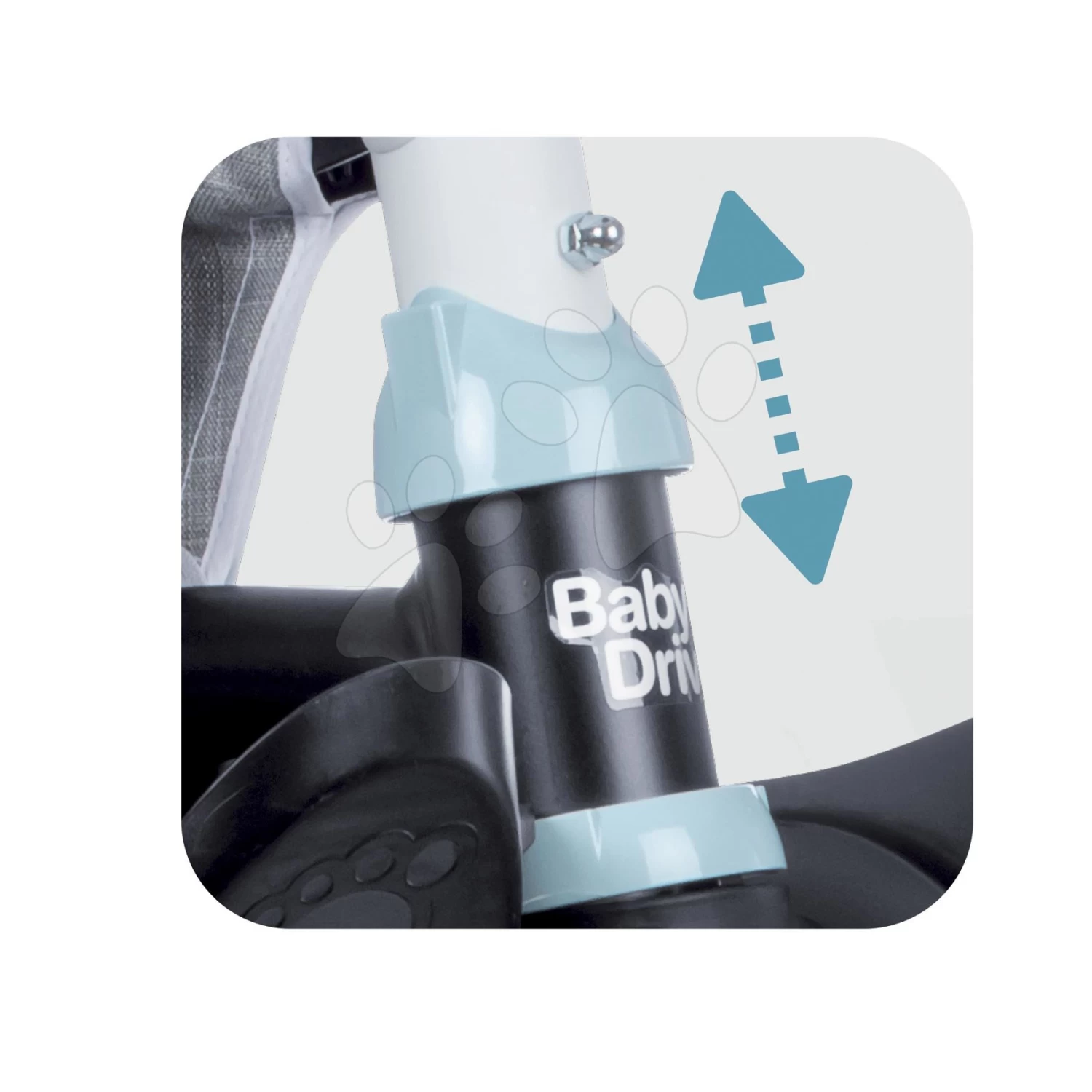 Dreirad Und Kinderwagen In Einem Mit Bremse Baby Driver Plus Blue Smoby Mit EVA-Rädern Und Intuitiver Steuerung Blau Ab 10 Monaten – Bild 7