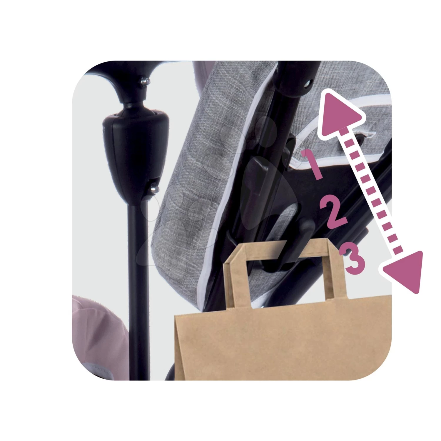 Dreirad Und Kinderwagen In Einem Mit Bremse Baby Driver Plus Pink Smoby Mit EVA-Rädern Und Intuitiver Steuerung Pink Ab 10 Monaten – Bild 6