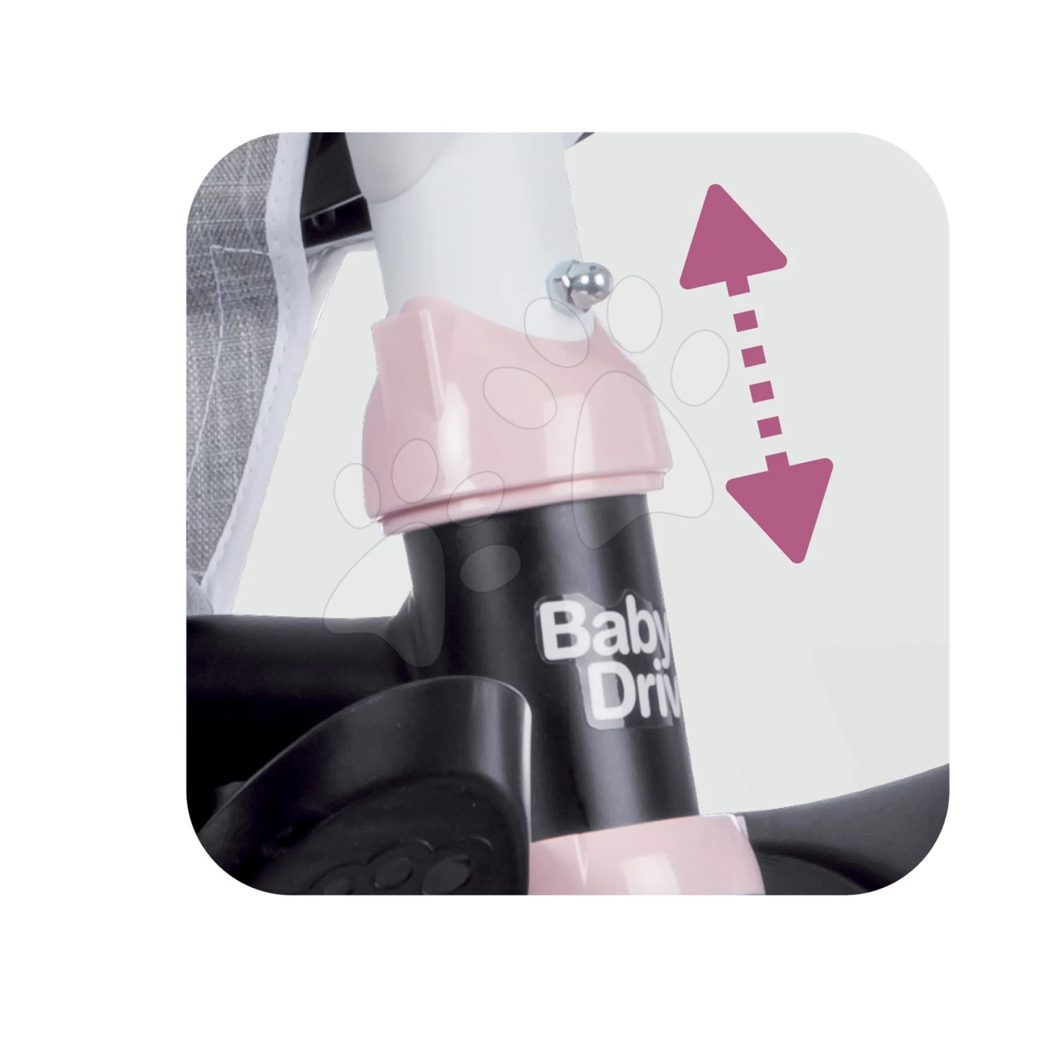 Dreirad Und Kinderwagen In Einem Mit Bremse Baby Driver Plus Pink Smoby Mit EVA-Rädern Und Intuitiver Steuerung Pink Ab 10 Monaten – Bild 7