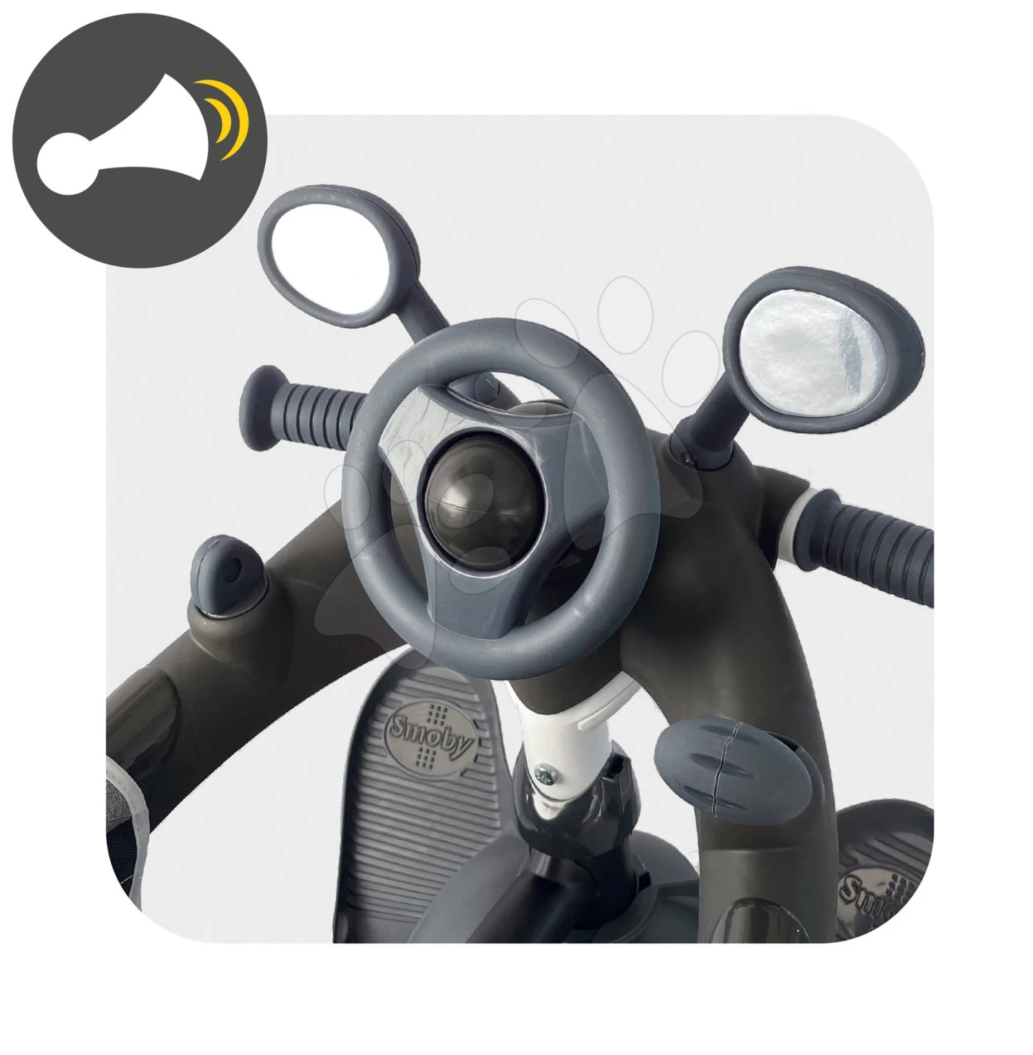 Dreirad Und Kinderwagen In Einem Mit Bremse Baby Driver Plus Grey Smoby Mit EVA-Rädern Und Intuitiver Steuerung Grau Ab 10 Monaten – Bild 9