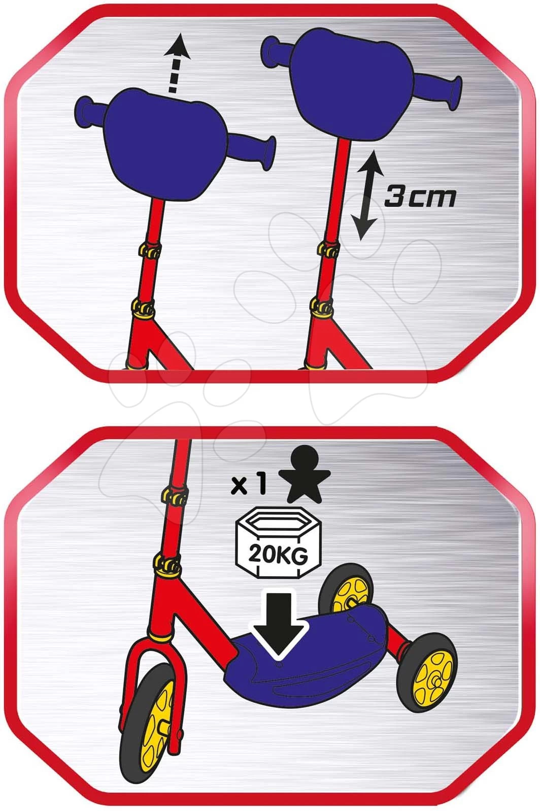 Scooter 3 Räder Cars 3 Wheels Scooter Smoby Mit Höhenverstellbaren Und Rutschfesten Rädern Ab 3 Jahren SM750114 – Bild 2