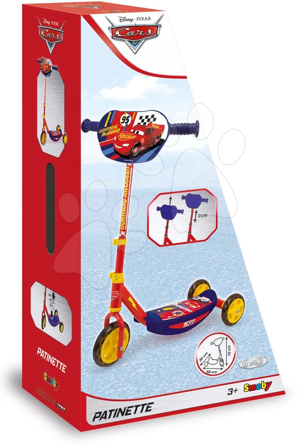 Scooter 3 Räder Cars 3 Wheels Scooter Smoby Mit Höhenverstellbaren Und Rutschfesten Rädern Ab 3 Jahren SM750114 – Bild 4