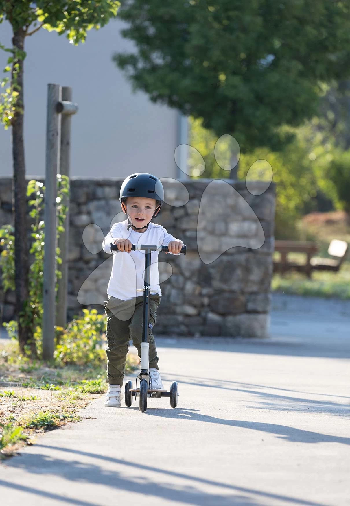 Dreirad-Holzroller Holz 3W Foldable Scooter Black Smoby Faltbar Und Höhenverstellbar – Bild 3