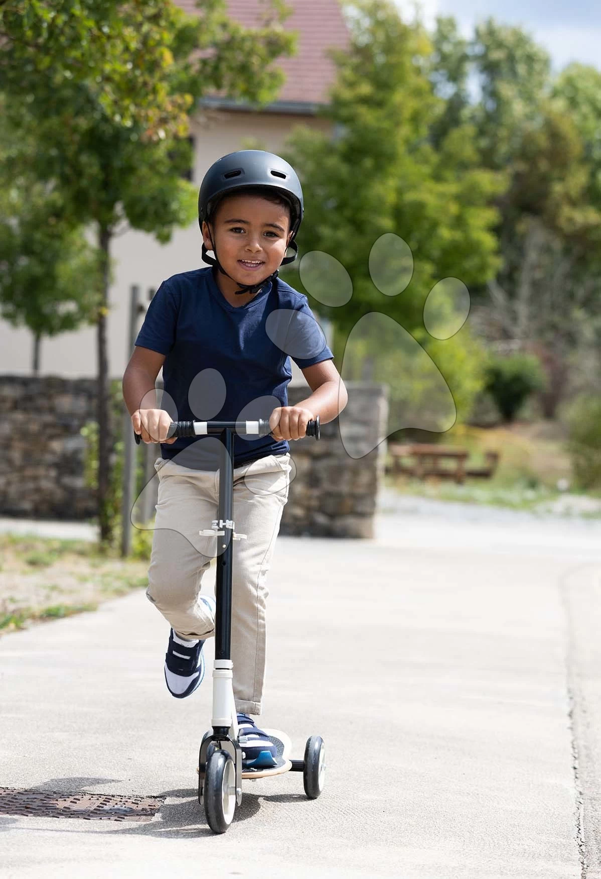 Dreirad-Holzroller Holz 3W Foldable Scooter Black Smoby Faltbar Und Höhenverstellbar – Bild 2