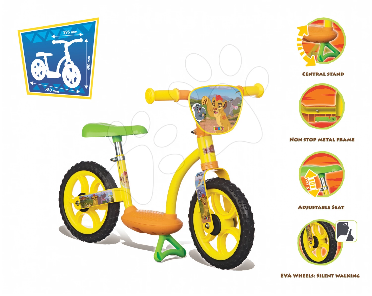 Balance Laufrad Lion Guard Learning Bike Comfort Smoby Mit Höhenverstellbarem Sitz Ab 24 Monaten