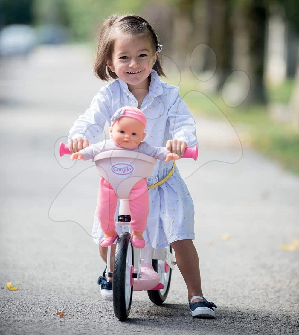 Balance-Rutscherset Mit Korb Corolle Comfort Smoby Mit Puppe Maria Im Rosa Kleid 30 Cm