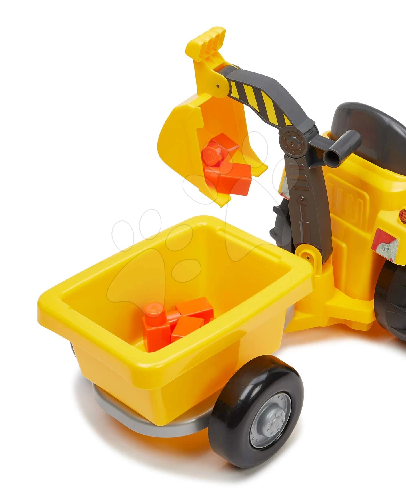 ECOIFFIER Rutschfahrzeug Mit Anhänger Backhoe Ride On Maxi Abrick Écoiffier Mit Bagger Und Lader 6 Maxiwürfel Von 12-36 Monaten – Bild 6