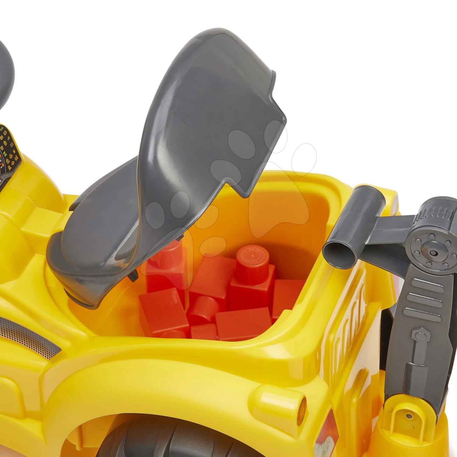 ECOIFFIER Rutschfahrzeug Mit Anhänger Backhoe Ride On Maxi Abrick Écoiffier Mit Bagger Und Lader 6 Maxiwürfel Von 12-36 Monaten – Bild 5