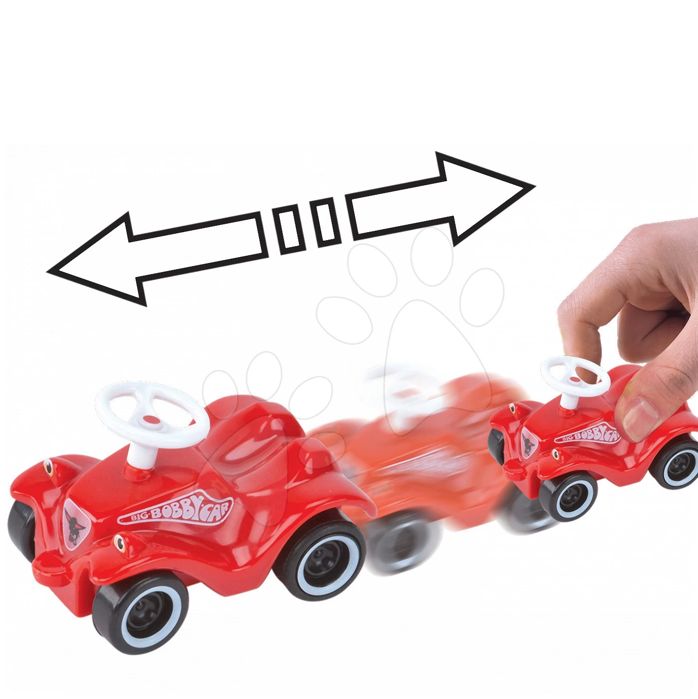 Rutscherset Bobby Classic BIG Mit Roter Hupe, Einem 10er-Set Verkehrszeichen Und Einem Mini-Bobby-Spielzeugauto Zum Aufziehen Ab 1 â Bild 8