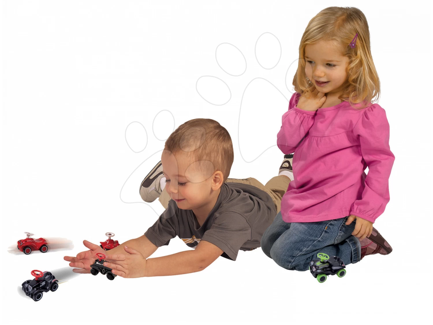 Rutscherset Bobby Classic BIG Mit Roter Hupe, Einem 10er-Set Verkehrszeichen Und Einem Mini-Bobby-Spielzeugauto Zum Aufziehen Ab 1 â Bild 9