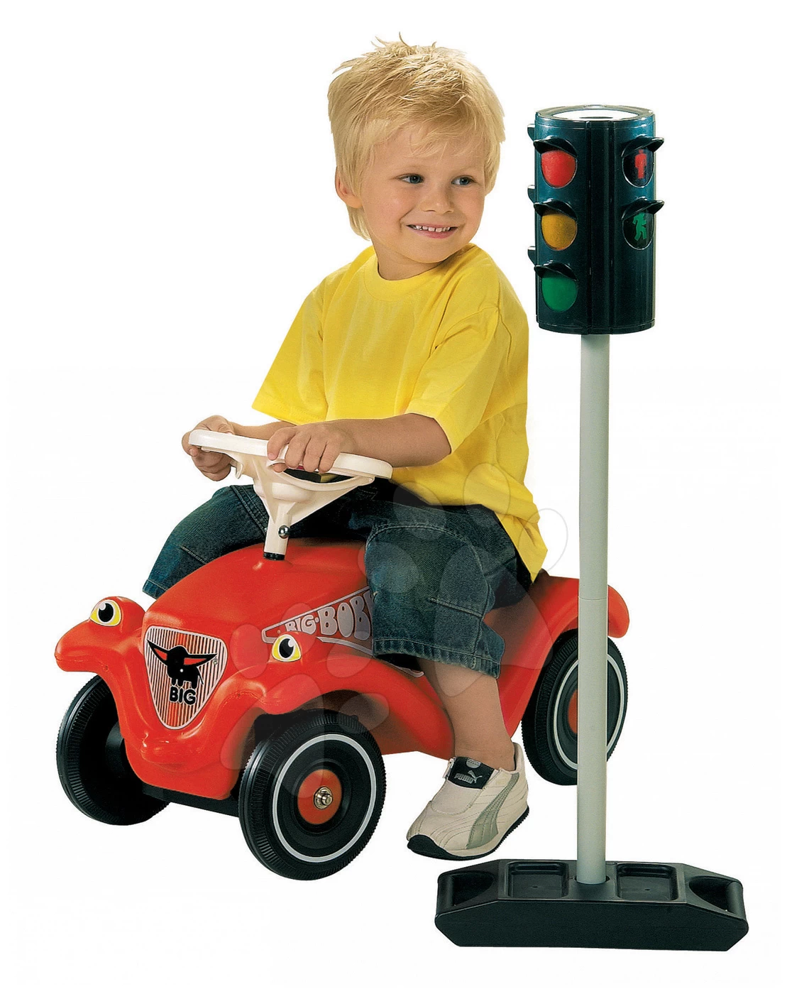 Rutscherset Bobby Classic BIG Mit Roter Hupe, Einem 10er-Set Verkehrszeichen Und Einem Mini-Bobby-Spielzeugauto Zum Aufziehen Ab 1 â Bild 20