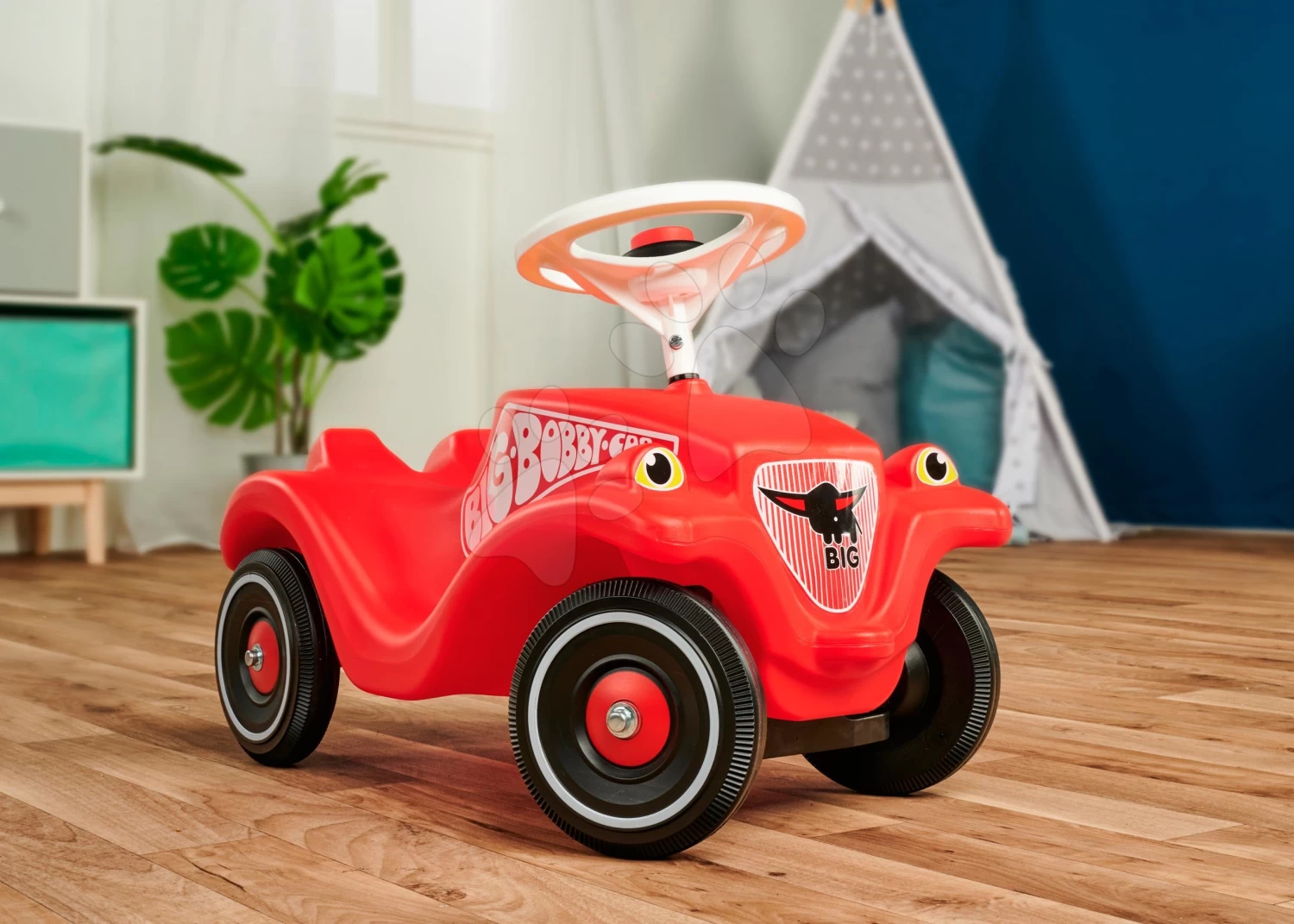 Rutschfahrzeug Bobby Classic BIG Mit Der Hupe Rot Ab 12 Monaten â Bild 4