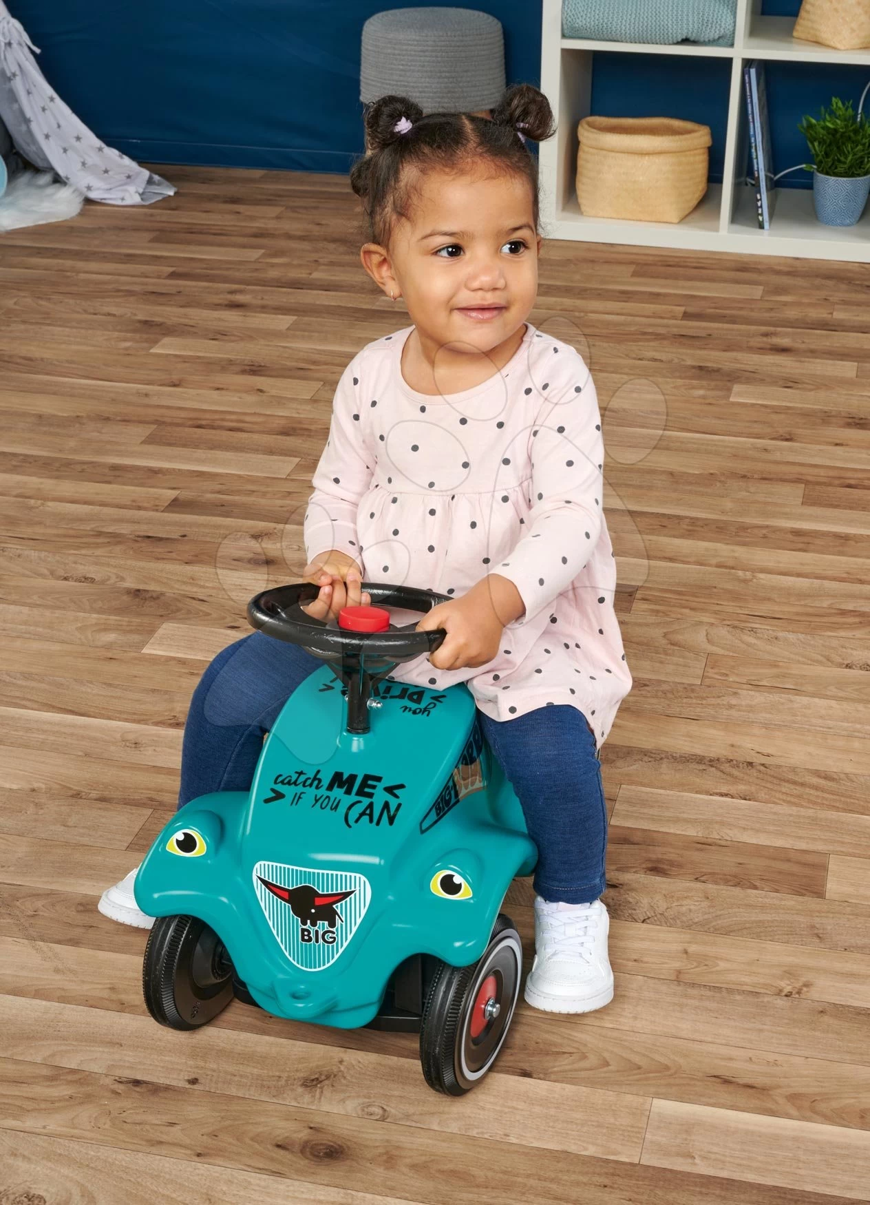 Rutschauto Auto Bobby Car Classic Racer 2 BIG Grün Mit Dem Ton Und Aufklebern Ab 12 Monaten – Bild 4