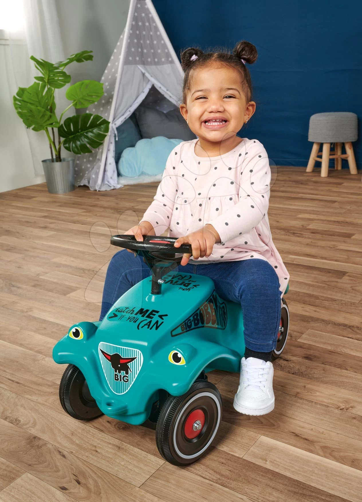 Rutschauto Auto Bobby Car Classic Racer 2 BIG Grün Mit Dem Ton Und Aufklebern Ab 12 Monaten – Bild 6