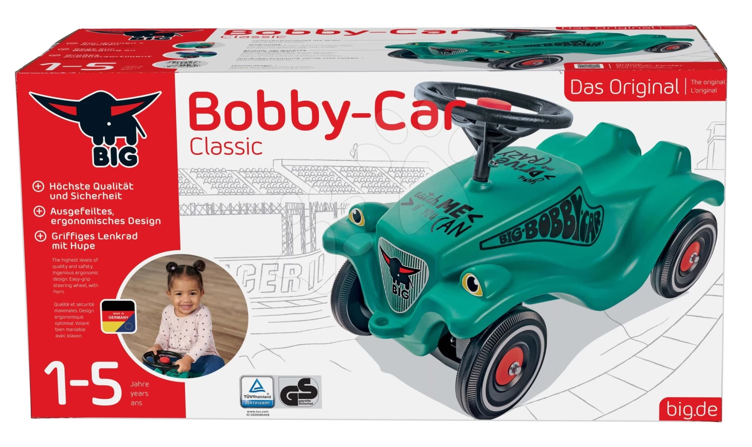 Rutschauto Auto Bobby Car Classic Racer 2 BIG Grün Mit Dem Ton Und Aufklebern Ab 12 Monaten – Bild 10