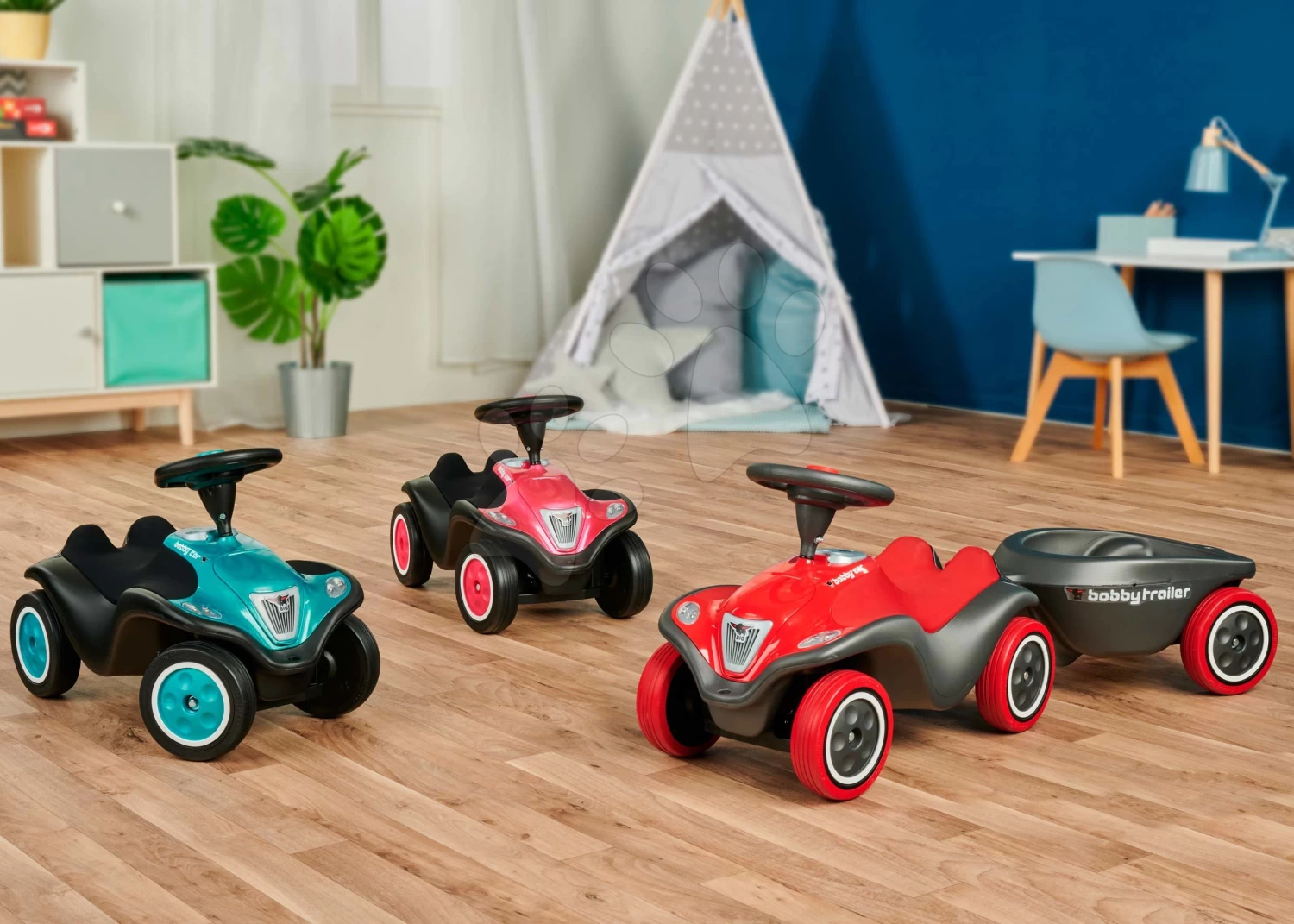 Rutschfahrzeug Bobby Car Next Turquoise BIG Mit LED-Reflektoren Und Elektronischer Hupe Ergonomischer Sitz Mit Velours Ab 12 Monaten â Bild 17