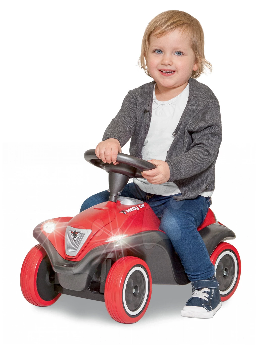 Rutscher-Set Next Bobby Car BIG BIG Rot Und Anhänger Oval Mit Ampel Ab 12 Monaten – Bild 9