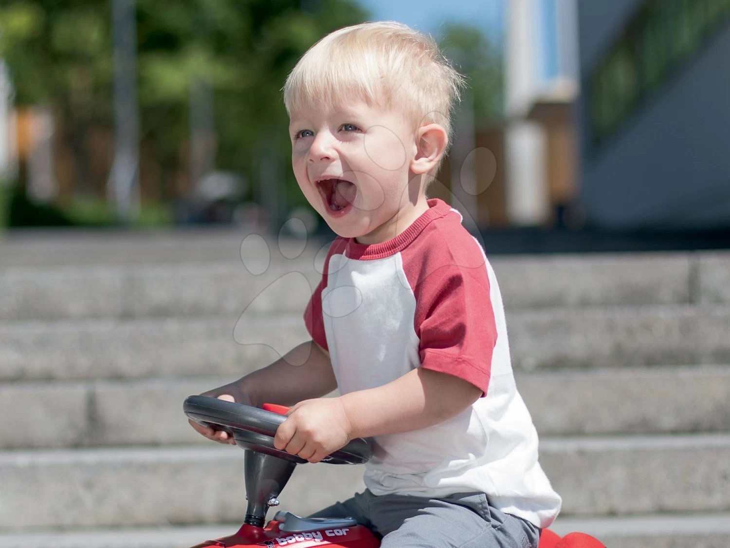 Rutscher-Set Next Bobby Car BIG BIG Rot Und Anhänger Oval Mit Ampel Ab 12 Monaten – Bild 5