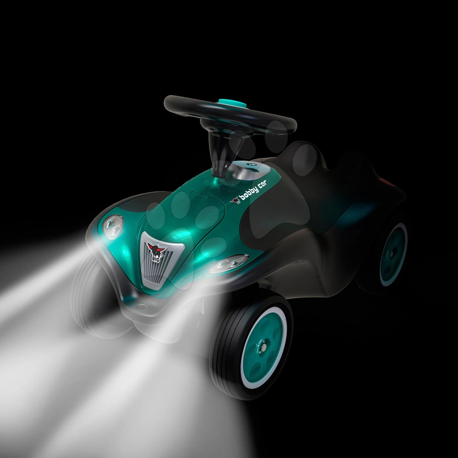 Rutschfahrzeug Bobby Car Next Turquoise BIG Mit LED-Reflektoren Und Elektronischer Hupe Ergonomischer Sitz Mit Velours Ab 12 Monaten â Bild 8
