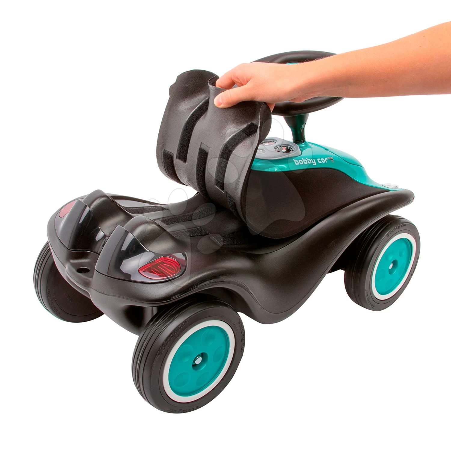 Rutschfahrzeug Bobby Car Next Turquoise BIG Mit LED-Reflektoren Und Elektronischer Hupe Ergonomischer Sitz Mit Velours Ab 12 Monaten â Bild 9