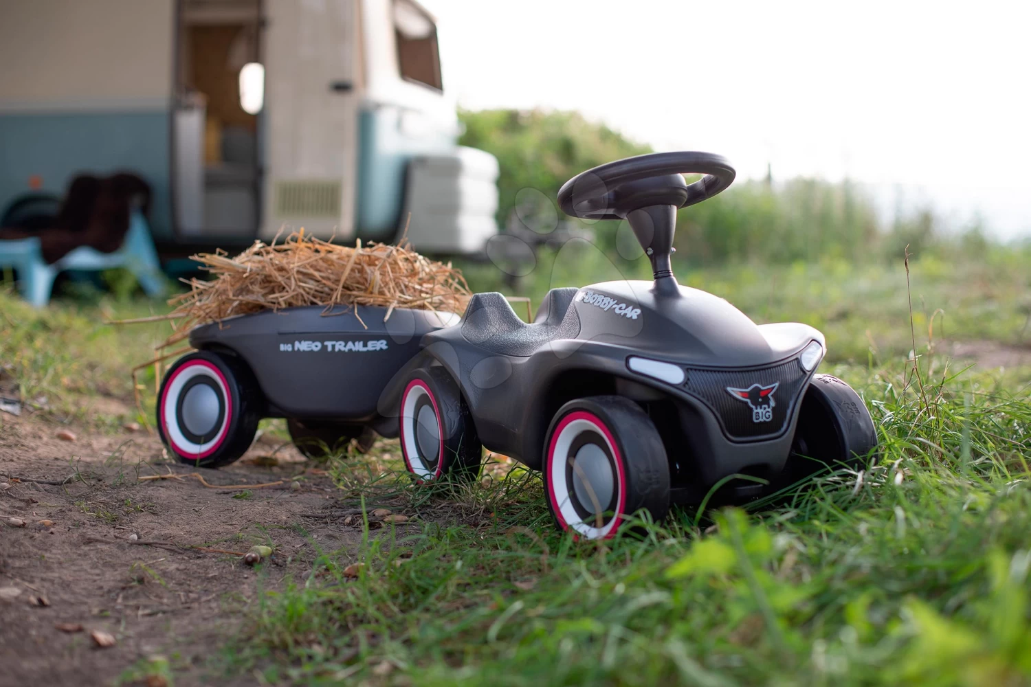 Ovaler Anhängeranhänger Für Alle BIG Rutschfahrzeuge Türkis Und Pink Ab 12 Monaten New & Classic & Neo & Next – Bild 2