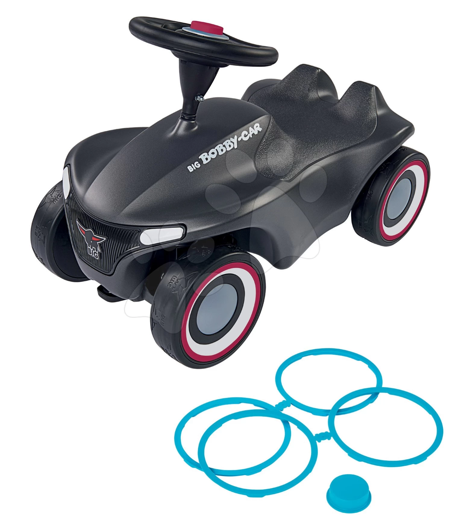 Rutscherset Bobby Car Neo Anthrazit BIG Sound Mit Wechselbaren Felgen Mit Ovalem Anhänger Und Führungsschiene Mit Ergonomischer Rückenlehne – Bild 20