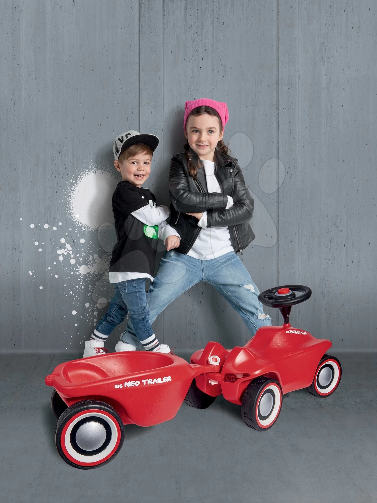 Rutscher-Set Next Bobby Car BIG BIG Rot Und Anhänger Oval Mit Ampel Ab 12 Monaten – Bild 18