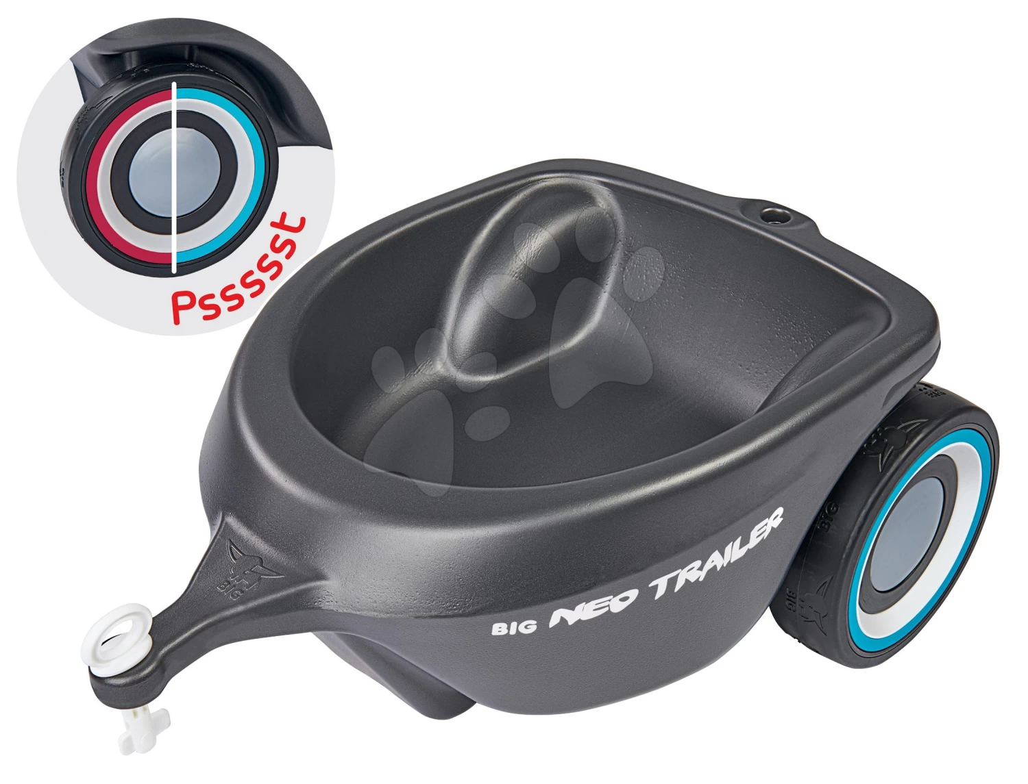 Rutscherset Bobby Car Neo BIG Rosa Sound Mit 3-lagigen Gummirädern Mit Ovalem Anhänger Und Führungsschiene Mit Ergonomischer Rücke – Bild 5