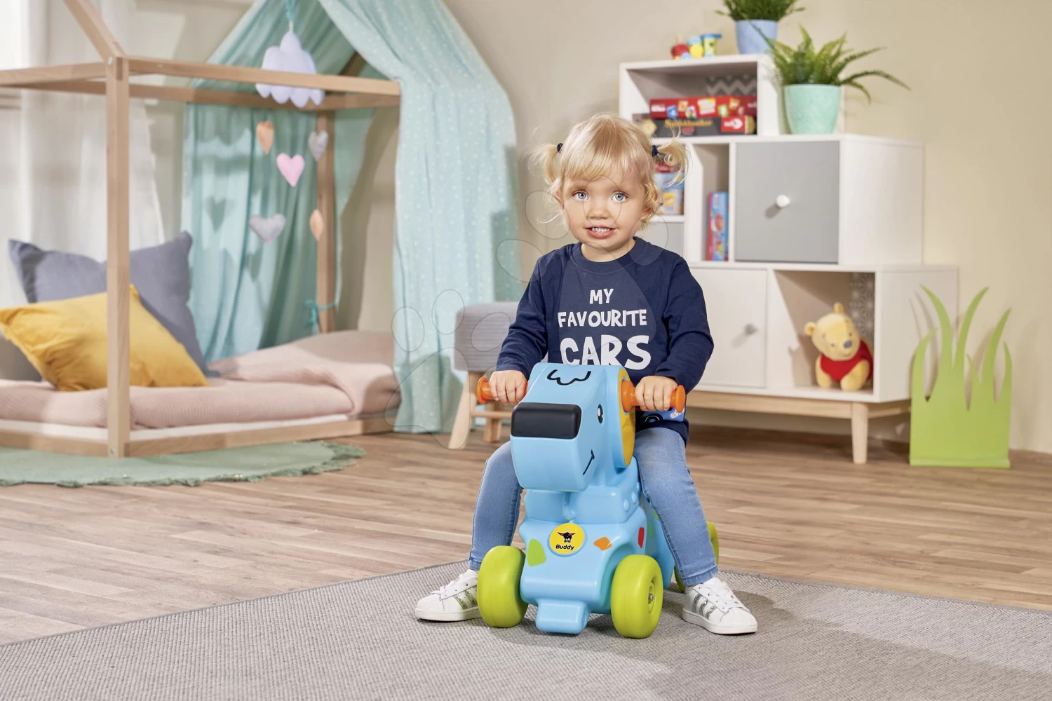 Rutschfahrzeug Hund Auf 4 Rädern Buddy BIG Mit Sehr Bequemem Ergonomischem Sitz Und Rückenlehne Ab 12 Monaten – Bild 4