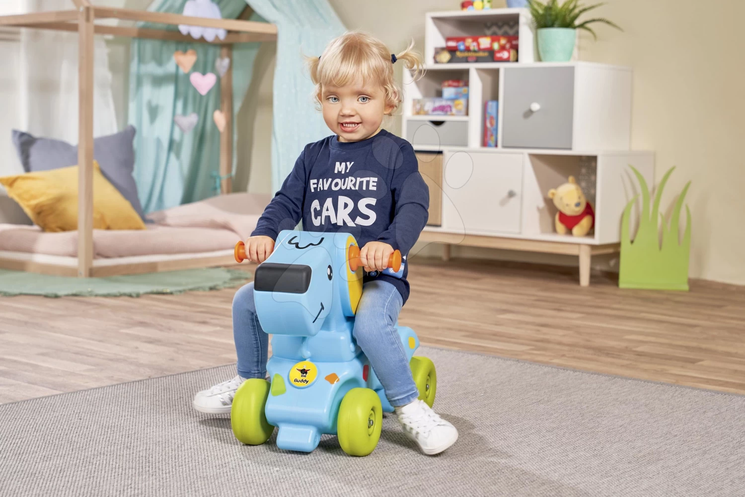 Rutschfahrzeug Hund Auf 4 Rädern Buddy BIG Mit Sehr Bequemem Ergonomischem Sitz Und Rückenlehne Ab 12 Monaten – Bild 3