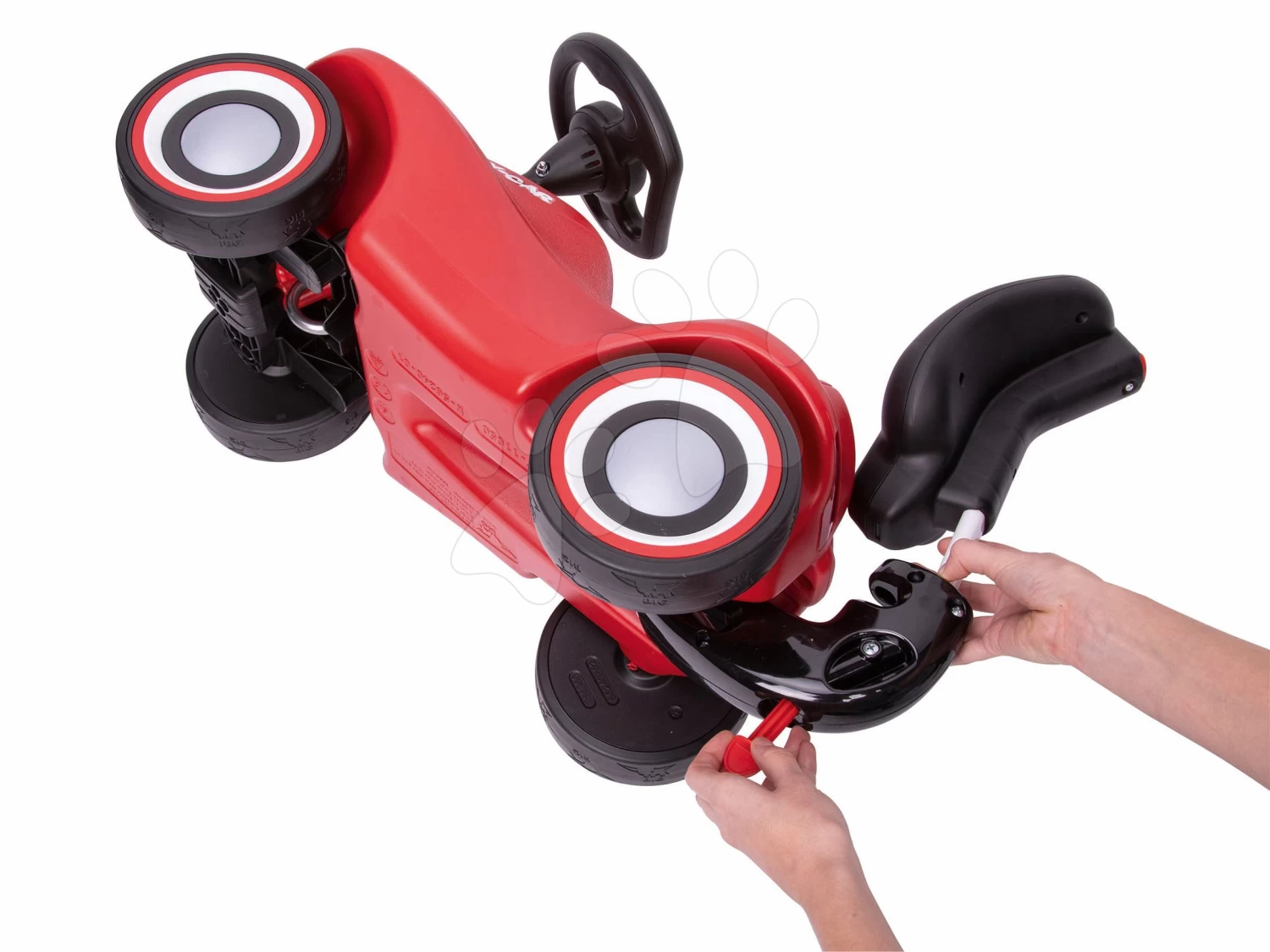 Rutscherset Bobby Car Neo Anthrazit BIG Sound Mit Wechselbaren Felgen Mit Ovalem Anhänger Und Führungsschiene Mit Ergonomischer Rückenlehne – Bild 13