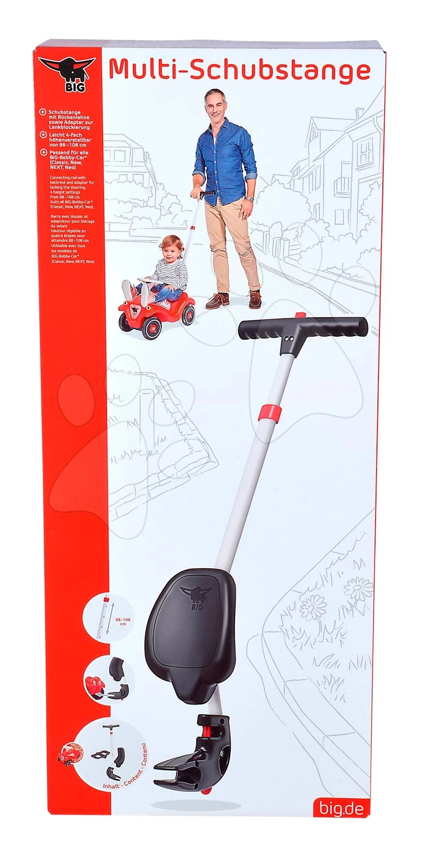 Führungsschiene Mit Ergonomischer Unterstützung Für Alle BIG New & Classic & Next & Neo Rutschfahrzeuge Höhenverstellbar 88-108 Cm Ab 12 Monaten – Bild 11