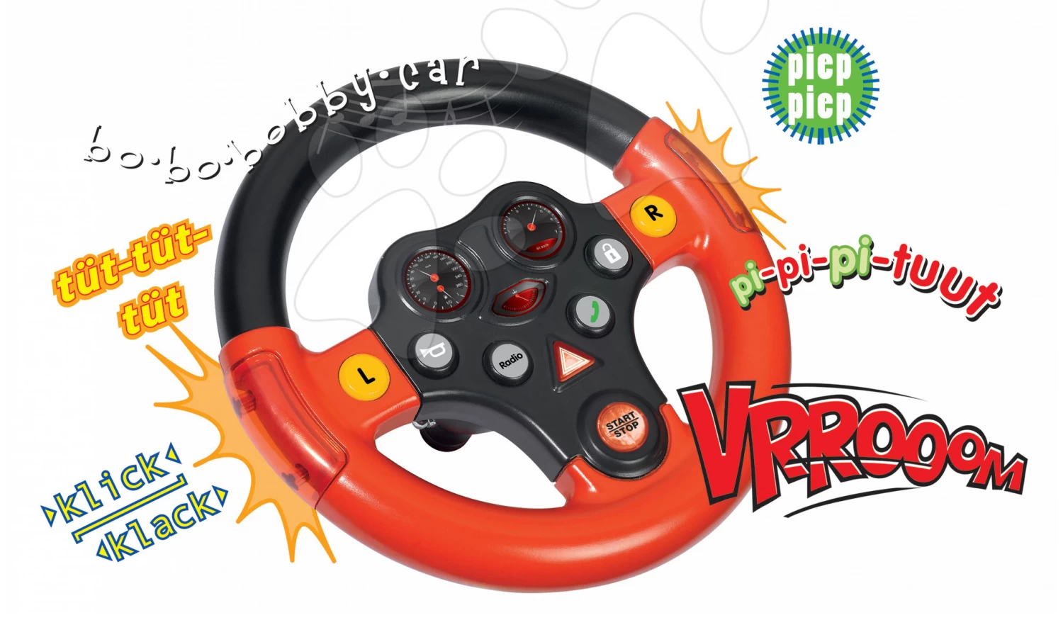 Trettraktor-Set Jim Loader BIG Mit Lader Und Anhänger Und Interaktivem Lenkrad Auto Mit Sound Und Licht Hellrot – Bild 8