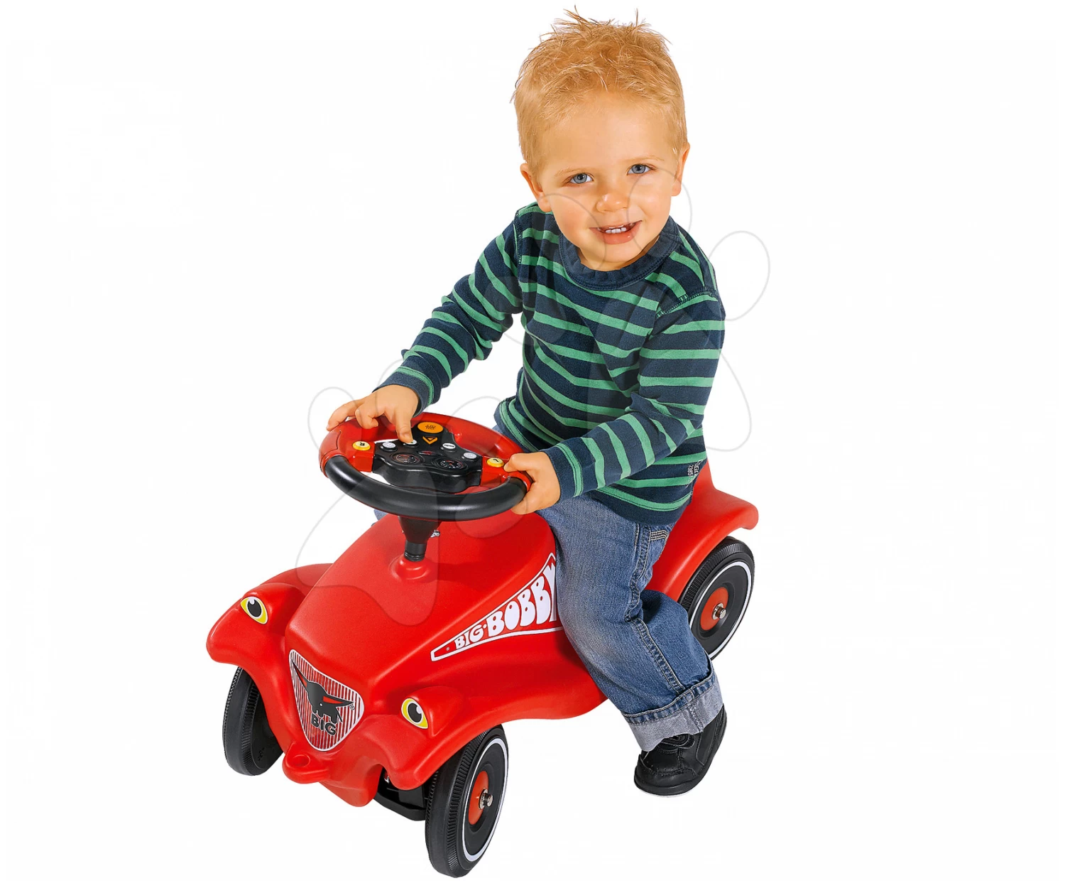 Trettraktor-Set Jim Loader BIG Mit Lader Und Anhänger Und Interaktivem Lenkrad Auto Mit Sound Und Licht Hellrot – Bild 20