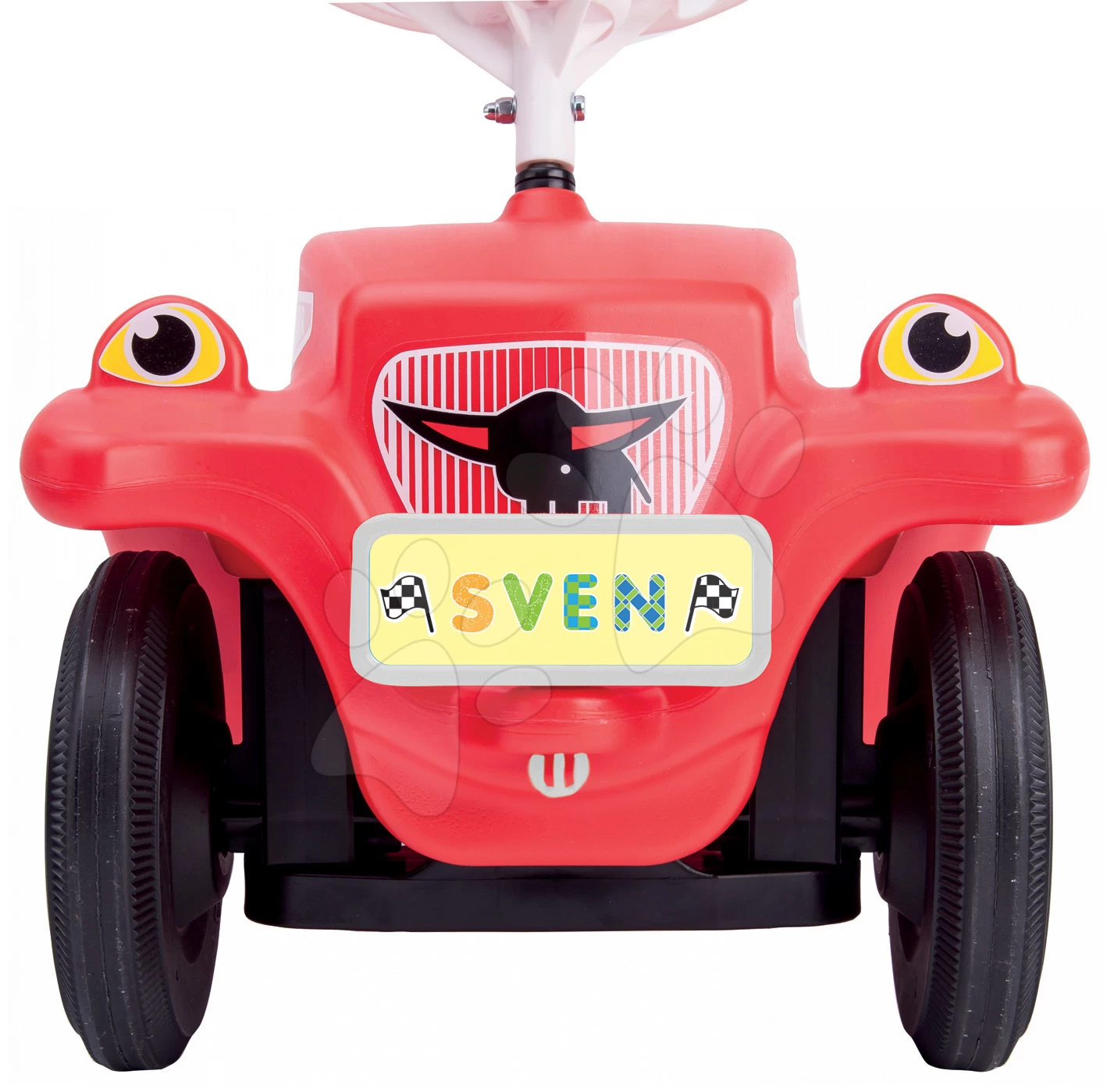 Set Rutscher Auto Flower BIG Bobby Car Klassisch Rosa Und Anhänger Trolley Mit Kennzeichen Ab 12 Monaten – Bild 9