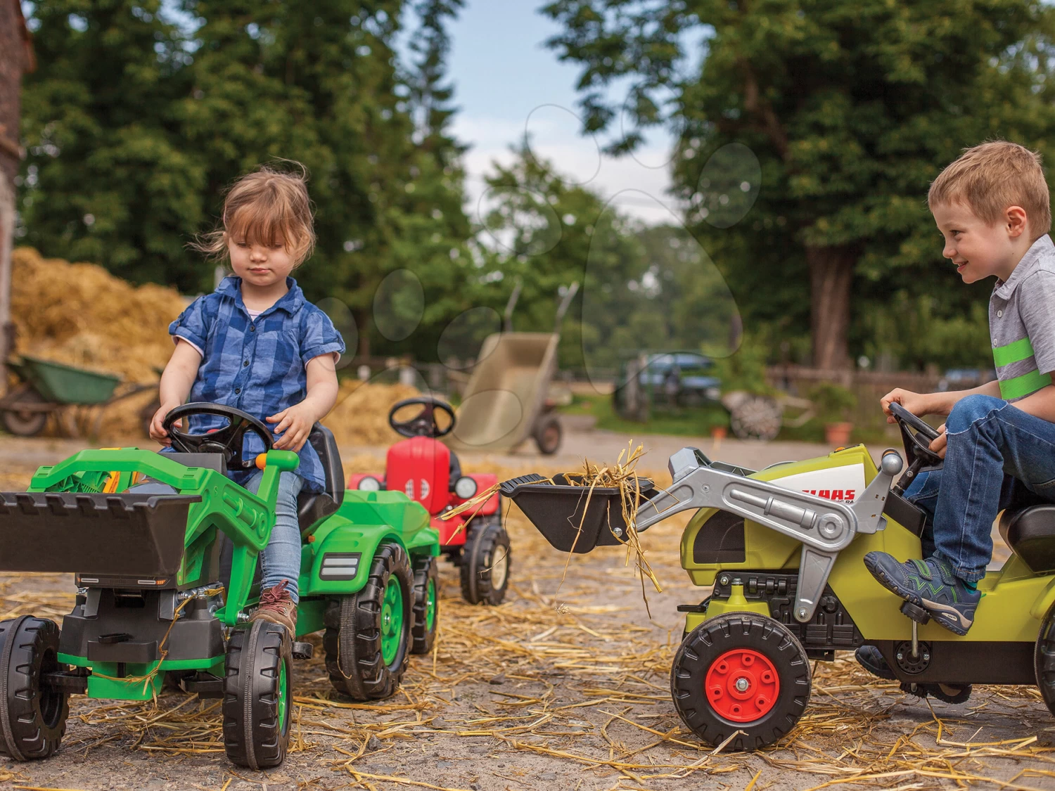 Trettraktor-Set Jim Loader BIG Mit Lader Und Anhänger Und Traktor Mit Lader Und Anhänger 66 Cm – Bild 16