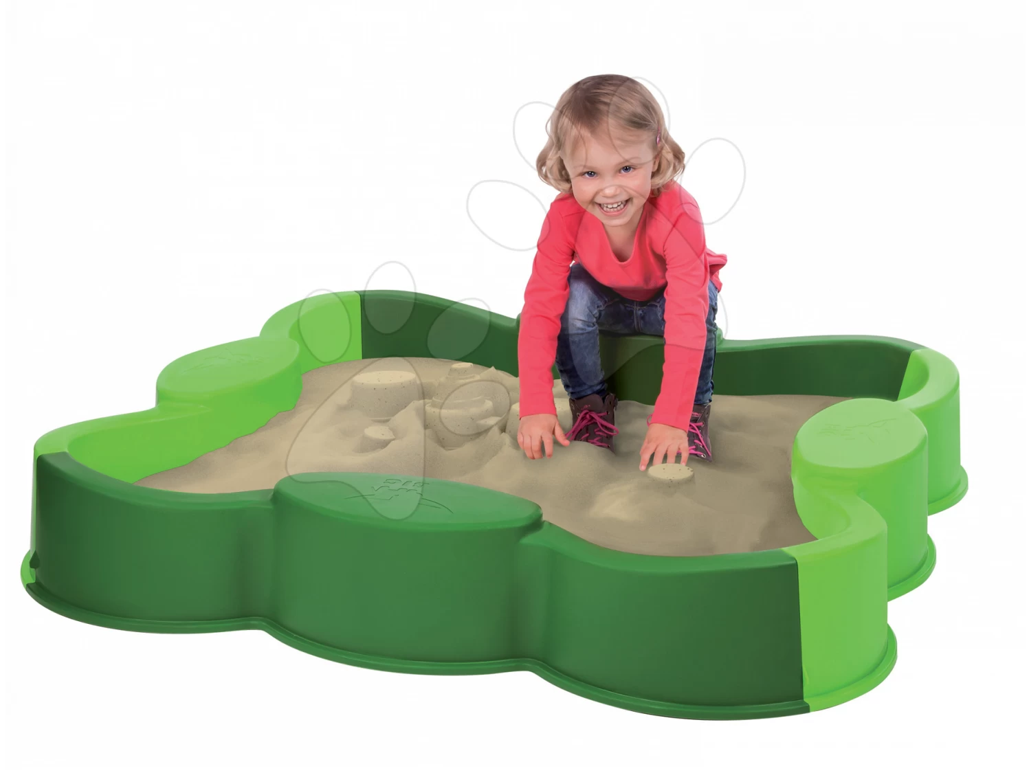 Set Rutsche Toboggan KS Smoby Mit Wasser Und Sandkasten Vierblättriges Kleeblatt Vario Mit Segel- Und Sportspielen – Bild 6