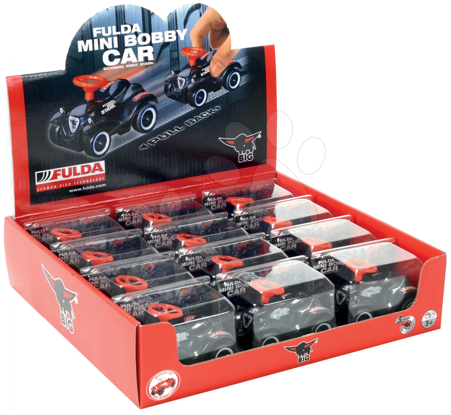 Rutscher-Set Bobby Classic Fulda BIG Mit Hupe Schwarz Und Mini Bobby Classic Spielzeugauto Zum Ziehen Ab 12 Monaten â Bild 6
